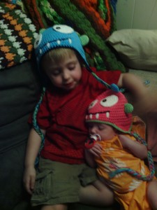 Knit Babies Sibling Monster Hats