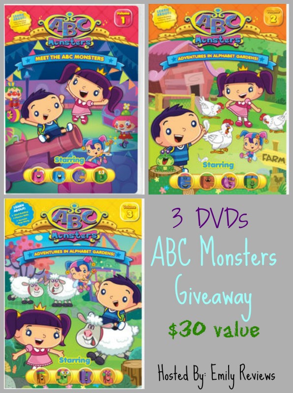 ABC Monsters giveaway ~ Meet The ABC Monsters Volume 1, Adventures In Alphabet Gardens! Volume 2, and Adventures In Alphabet Gardens! Volume 3