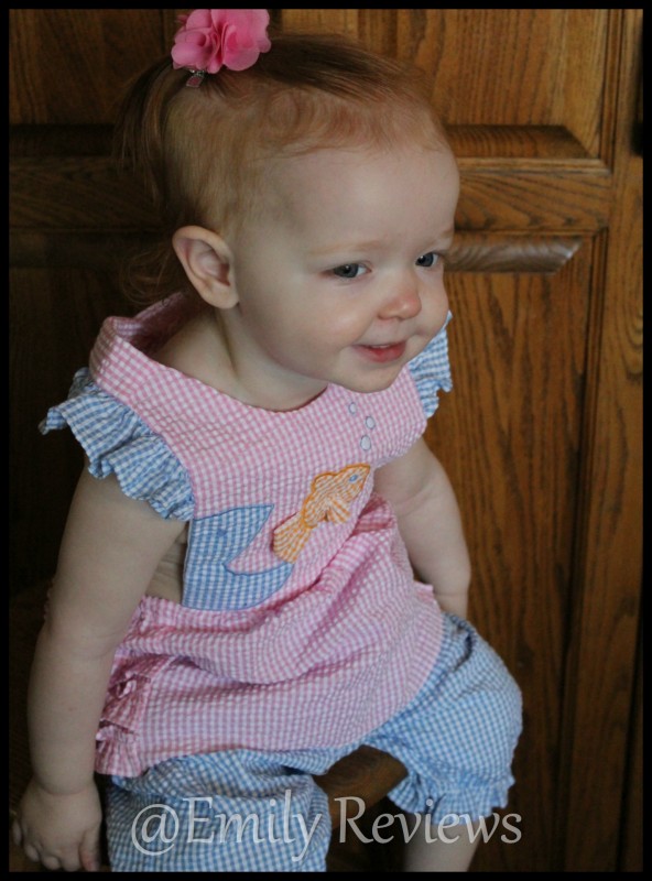 Fashionably Dressed For Summer With Zubels ~ Fish Applique Sunsuit Top and Capris for girls