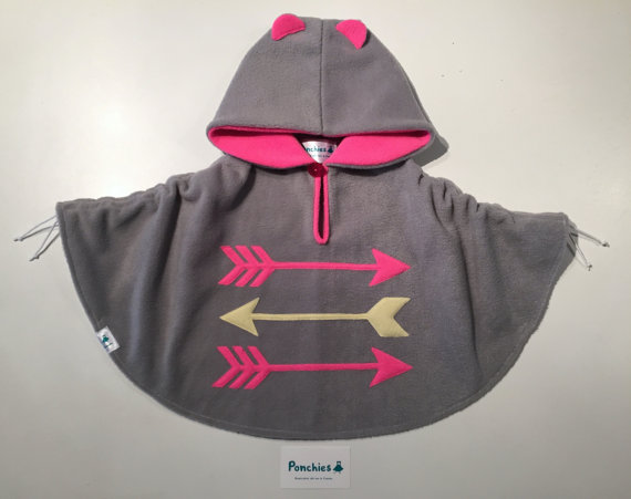 Ponchies For Kids ~ Adorable Arrows - Pink, Yellow, Grey Poncho Review