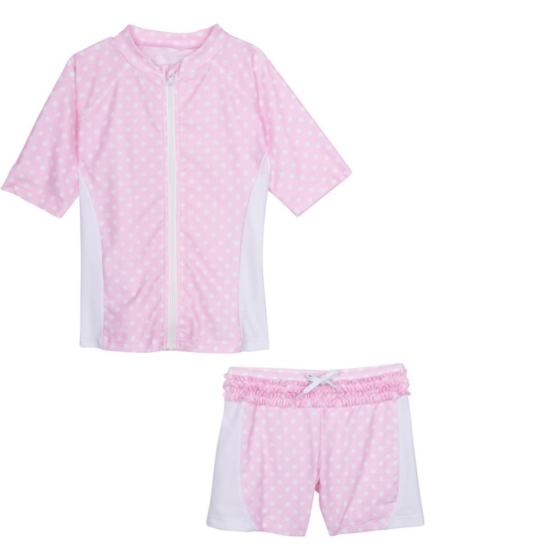 SwimZip SwimZip Little Girl Short Sleeve Rash Guard Shorts Set - 2 Piece "Sassy Surfer" from Swim Zip