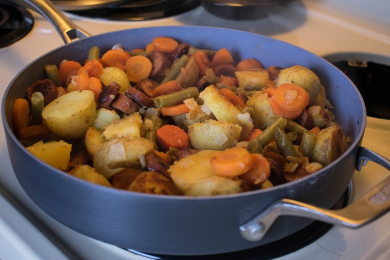 Turkey Sausage & Veggie One Pan Meal & Bialetti Covered Deep Saute Review &  Giveaway (6/25)