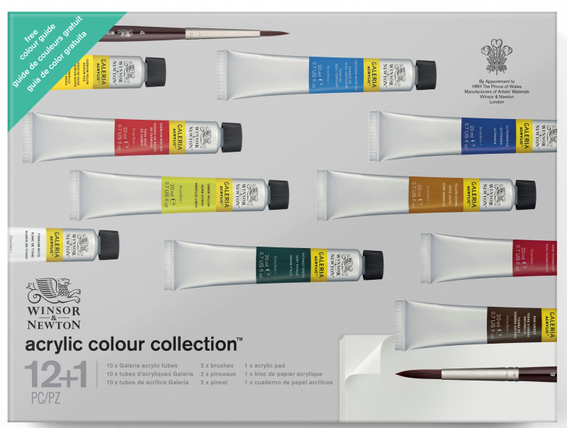 Winsor & Newton Galeria Acrylic Paint Set, Includes 10 20mL tubes