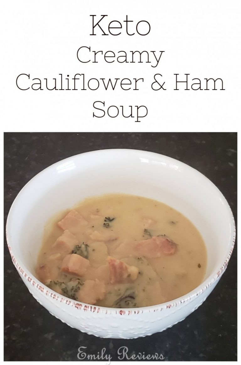Keto Creamy Cauliflower Ham Soup Recipe | Emily Reviews
