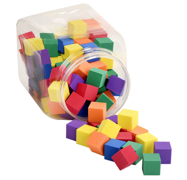 Foam Counting Color Cubes – 120 Pieces