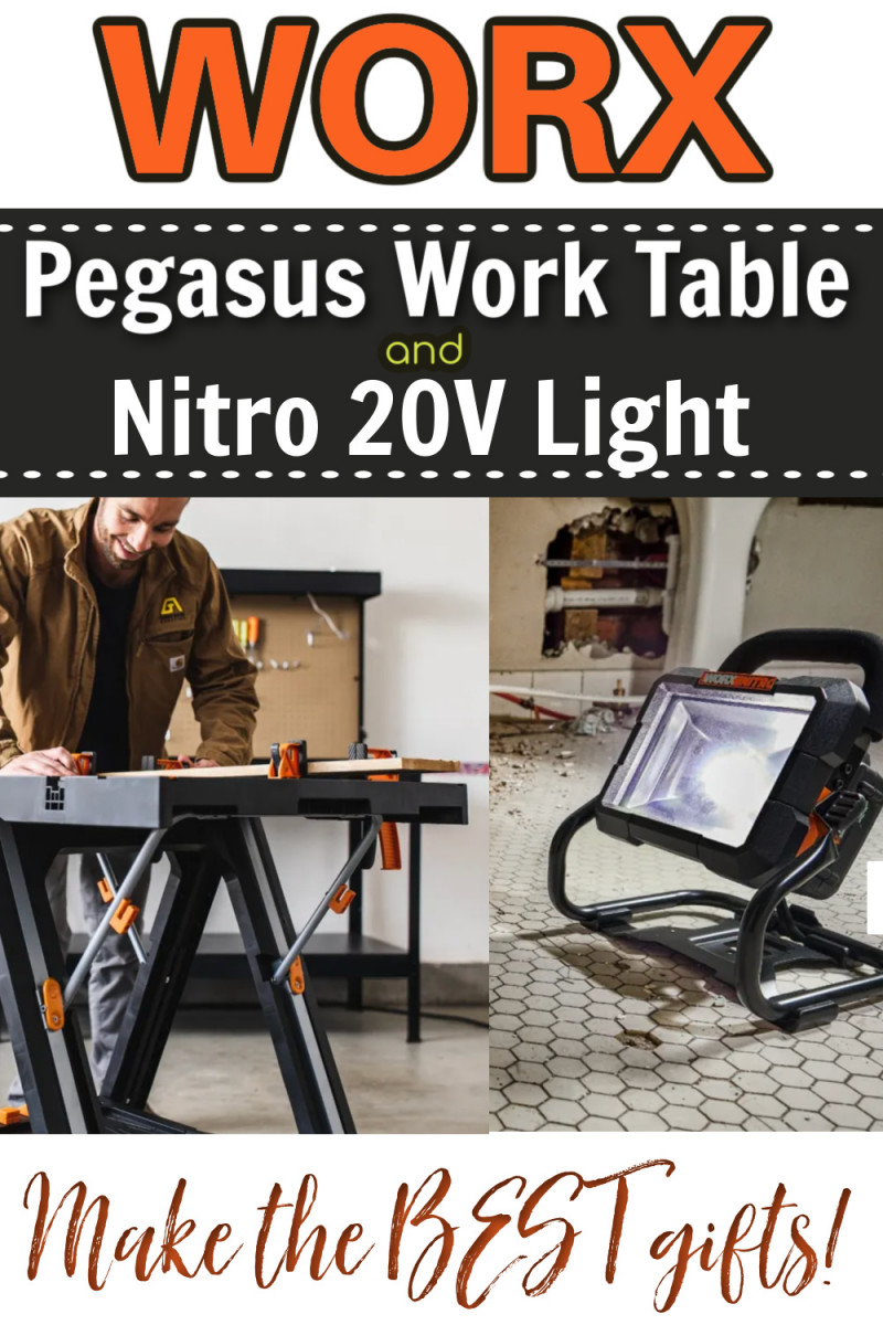 WORX Pegasus Folding Work Table & Sawhorses + LED Work Light - The BEST Useful Gift Ideas