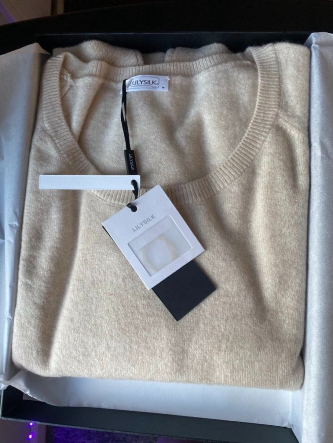 lily silk scoop neck cashmere sweater