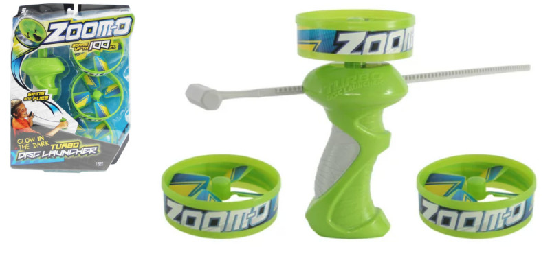 Zoom-O HIGH FLYING Turbo Disc Launcher Glow in the Dark