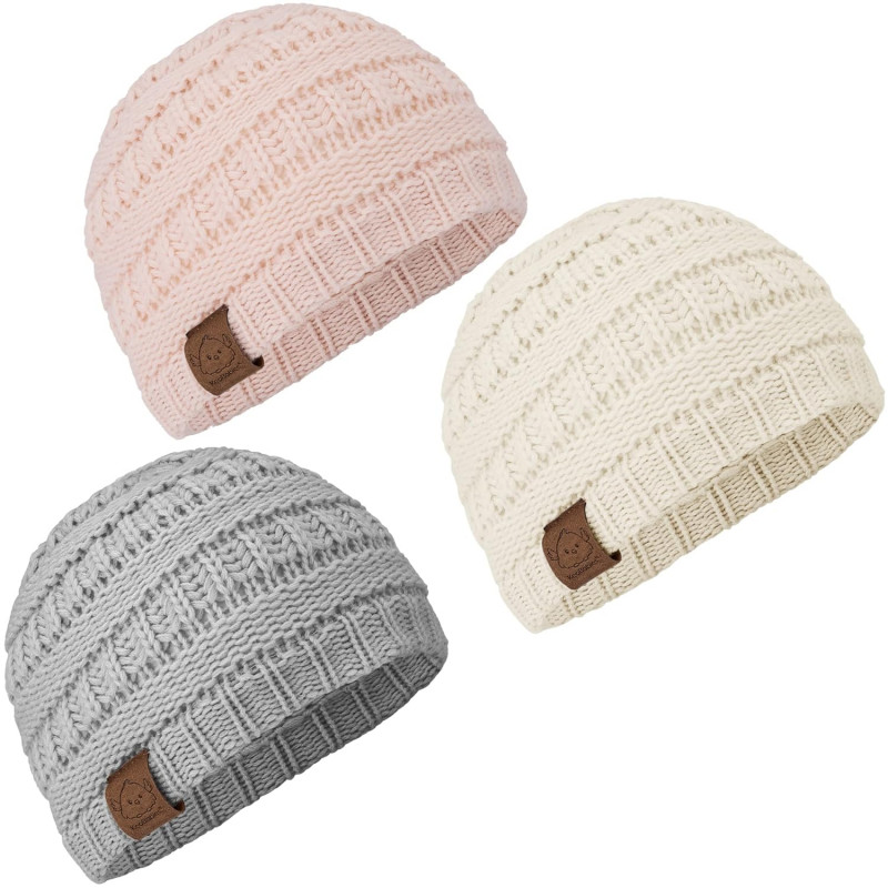 3-Pack Baby Beanies, Baby Hats - Newborn Hats