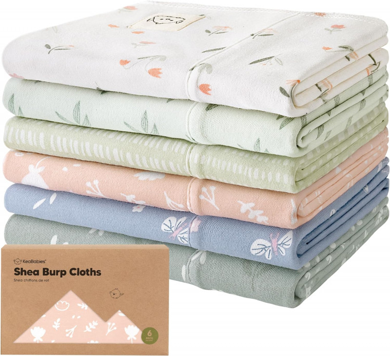 KeaBabies Organic Burp Cloths.