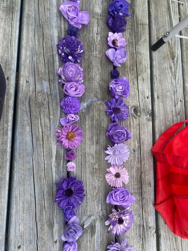 sola wood flowers dyed purple