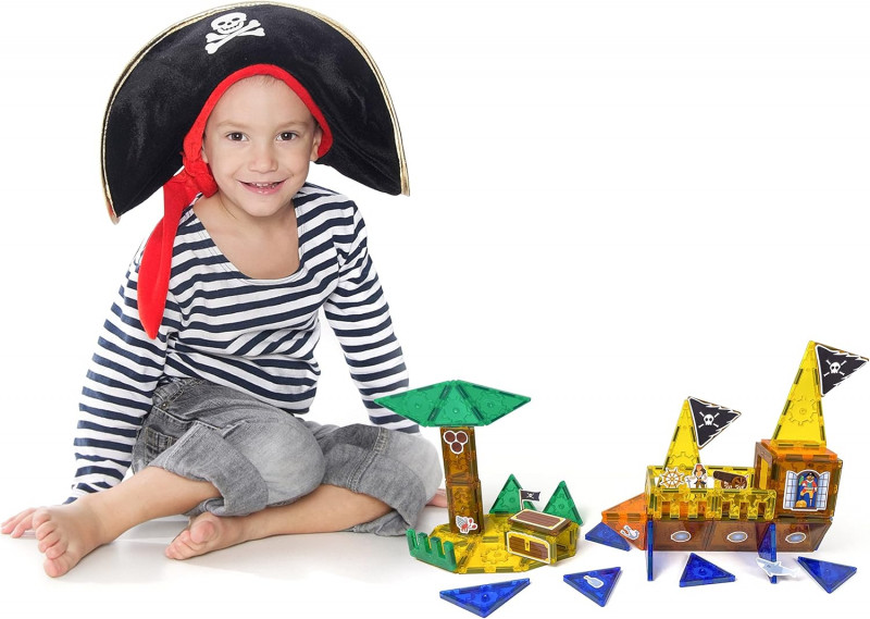 Tytan TILES Pirate Ship & Island 60-Piece Magnetic Tiles Building Set.