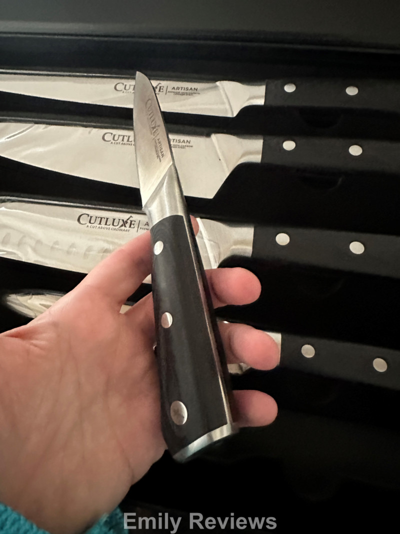 Cutluxe, Chef's Knife set, 8" Chef Knife, 7" Santoku Knife, 5.5" Kitchen Utility Knife, 9" Carving Knife, 3.5" Paring Knife