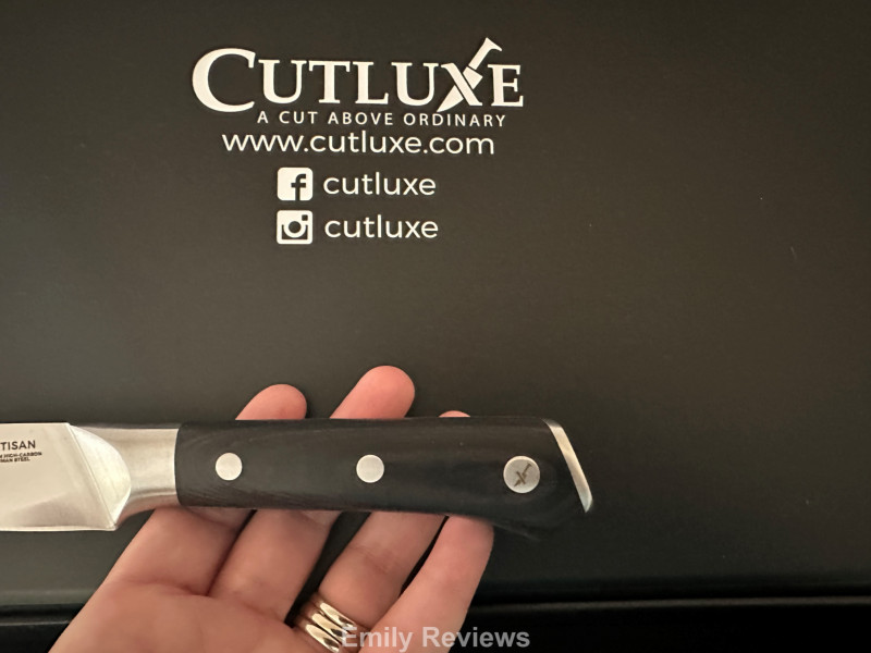 Cutluxe, Chef's Knife set, 8" Chef Knife, 7" Santoku Knife, 5.5" Kitchen Utility Knife, 9" Carving Knife, 3.5" Paring Knife