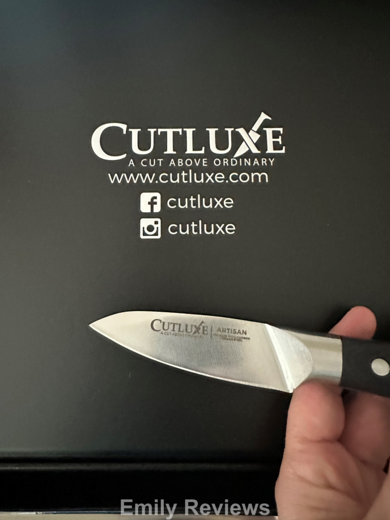 Cutluxe, Chef's Knife set, 8" Chef Knife, 7" Santoku Knife, 5.5" Kitchen Utility Knife, 9" Carving Knife, 3.5" Paring Knife