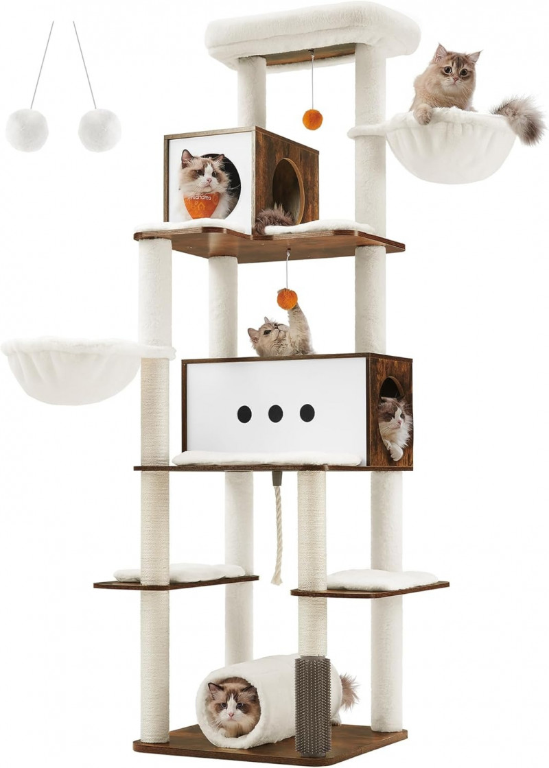 feandrea77.5 woody wonder modern cat tree