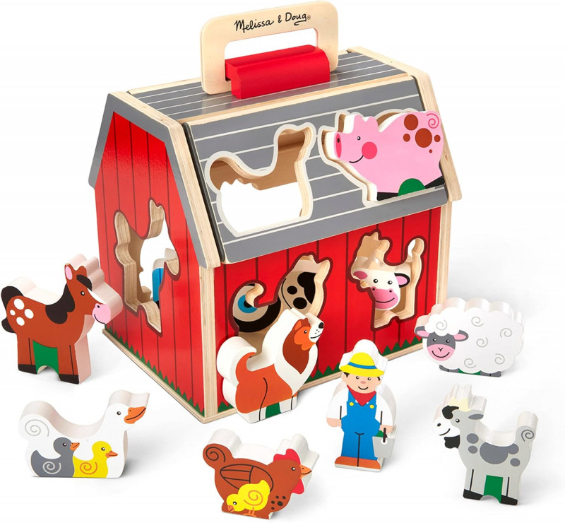 Melissa & Doug Wooden Take-Along Barn Toy.