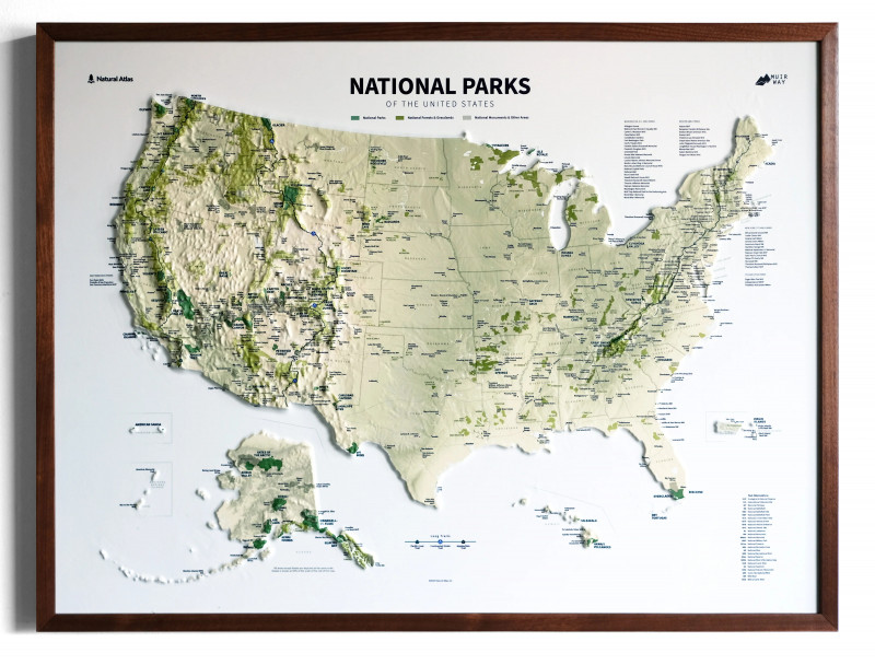 muir way national parks relief map