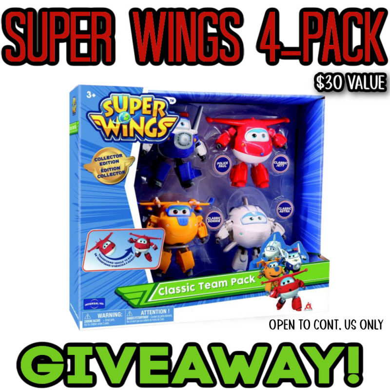 Super Wings Transforming Characters Collector 4-Pack Giveaway.