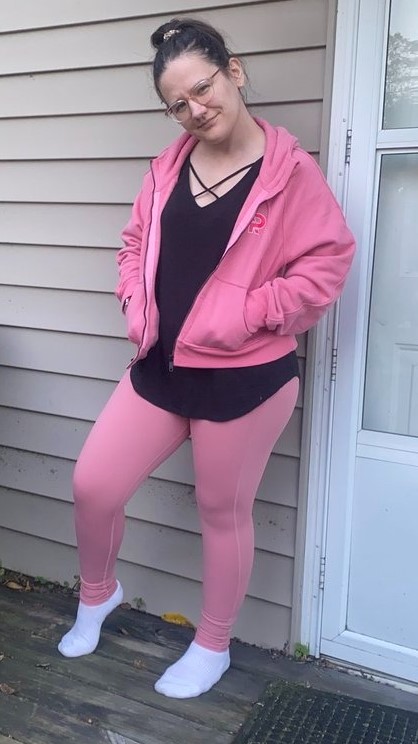 aspire pink leggings and hoodie