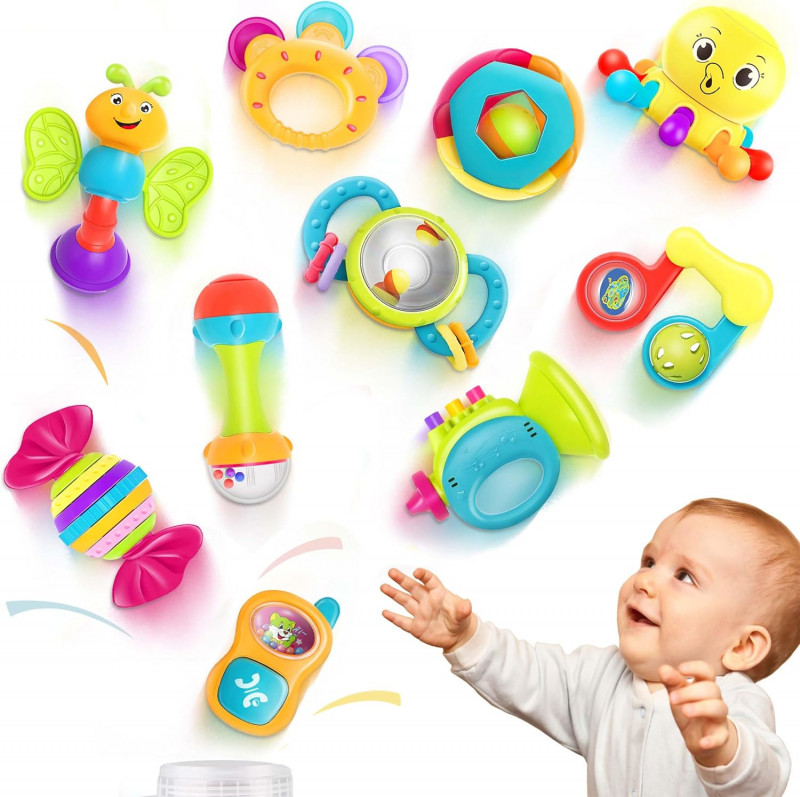 iPlay, iLearn 10pcs Baby Rattles Toys Set.