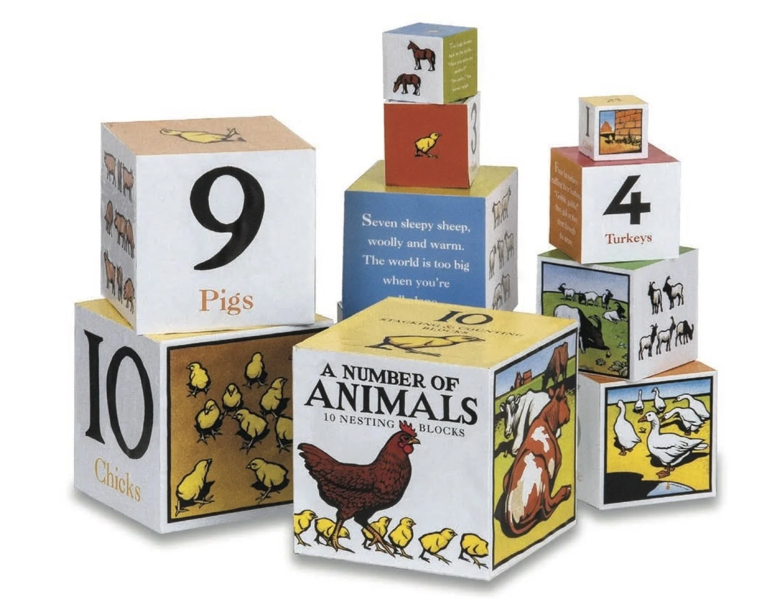 A Number of Animals Nesting Blocks.