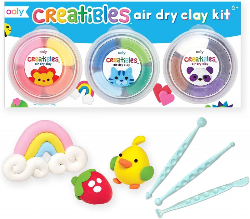 OOLY Creatibles, 12 Colors Air Dry Clay Kit.