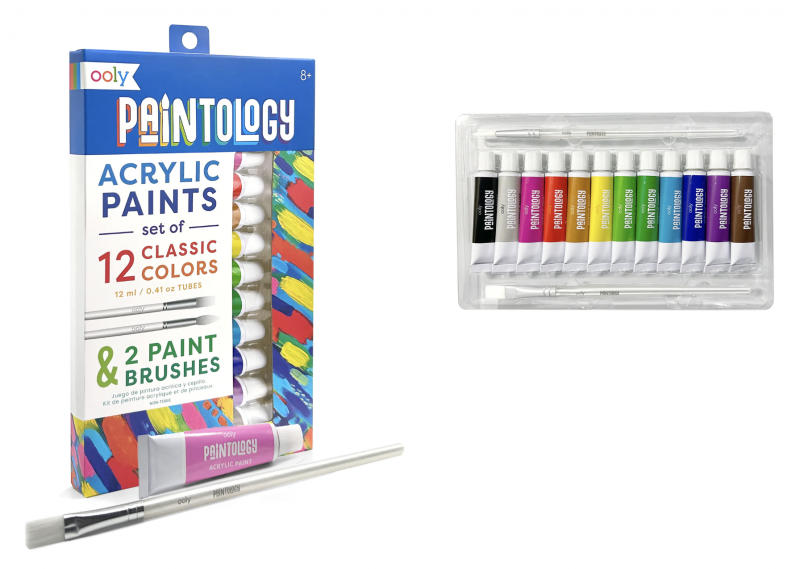 Ooly Paintology Acrylic Paint Set - Classic Colors - Set of 12.