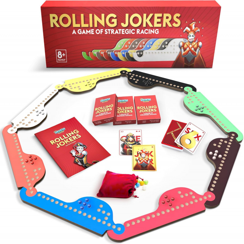 Rolling Jokers - Strategic Twist on Jokers and Marbles Board Game.