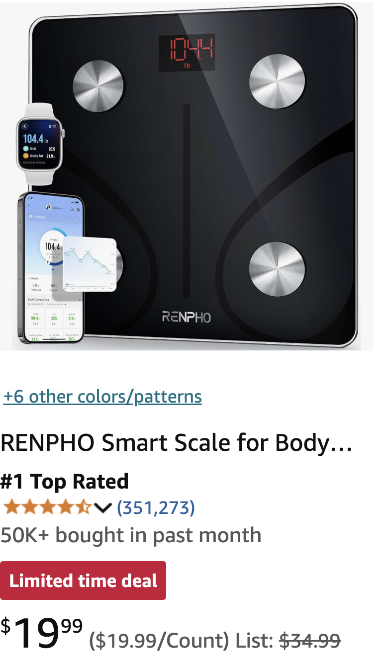 RENPHO Smart Scale for Body Weight.