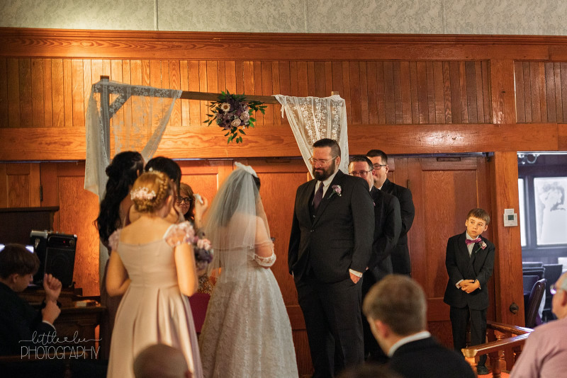 Groom crying during ceremony